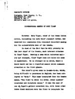 Biographical sketch of Tiger, the Coalgate Courier, September 26, 1907 and Hartshorne Sun, September 26, 1907.