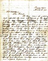 From Allen Wright (Boggy Depot, C.N.).  To Peter P. Pitchlynn.  Dated March 1, 1867.  Re:  death of Peter P. Pitchlynn's son, Lycurgus; Comanche raids on horses; procurement of a Great Seal for the Choctaw Nation.