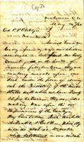 From Sampson Folsom (Doaksville, C.N.).  To Peter P. Pitchlynn.  Dated May 14, 1861.  Re:  the invasion of the Choctaw Nation by Texans at war with U.S. troops, the capture by Texas of military forts in the C.N., Sampson's plans to visit the Confederate c