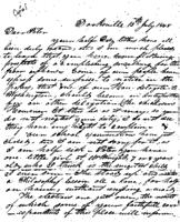 From Robert M. Jones (Doaksville, C.N.).  To Peter P. Pitchlynn.  Dated July 13, 1848.  Re: school, elections, and asks for Pitchlynn to use his influence with Pitman to appropriate Chickasaw funds to education.