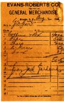 Personal records and correspondence:  1907.  Miscellaneous bank and merchants accounts for Green McCurtain with various merchants, including George W. Scott, for various goods and services, statements for Green McCurtains bank account at Kinta State Bank,