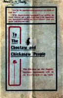Booklet:  To the Choctaw and Chickasaw People (re: supplementary agreement), Executive Committee Choctaw Nation, South McAlester, Indian Territory [September 8, 1902]