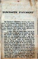 Leaflet: "Townsite Payment" Executive Committee, Tushkahoma Party, South McAlester, Indian Territory, (July 25, 1904) [18 copies]