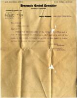 General correspondence and records: 1914.  Letter from Democratic Central Committee of Haskell County, Oklahoma with list of the Campaign Committee and precinct committeemen