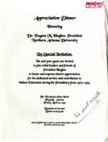 Personal Correspondence 1993: Hughes, Dr. Eugene M.; Appreciation Dinner