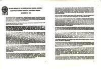 Personal Correspondence 1993: Banyacua, Thomas; Hopi Message; United Nations