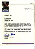 Personal Correspondence 1993: Cochran, Nita; Bell, Linda; Autobiography; Bud Adams; Houston Oilers