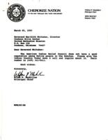 Personal Correspondence 1993: Reverend Meridith Whitaker; Cookson Hills Center United Methodist Mission