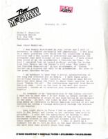 Personal Correspondence 1994: Revere, Paul; The Lament of the Cherokee Reservation; Raider's; Indian Outlaw; Dowell, Jo Kay; McGraw, Tim