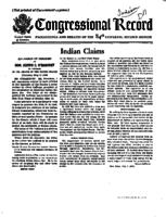 Reprint of "Indian Claims,"  Oliver LaFarge from the Congressional Record