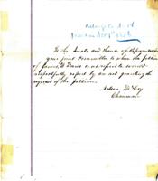 A note regarding the petition of James D. Davis, 1878.