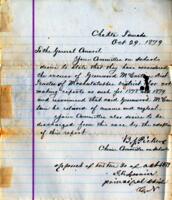 Greenwood McCurtain reports excused by the council. Passed and approved October 30, 1879.