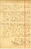 A resolution accepting the report of R.C. Robe, superintendent of Wheelock Orphan Seminary. Passed and approved October 15, 1891.