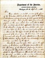 1866--Letter: To Rev. Allen Wright from Couley, Commissioner, Office of Indian Affairs.