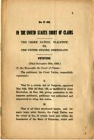 Court of Claims. Petition. The Creek Nation v. The United States. No. F. 369.