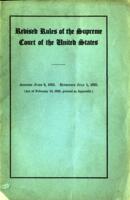 Revised Rules of the Supreme Court of the United States Adopted June 8th, 1925. Effective July 1, 1925
