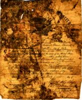 Discharge certificates of members of the Indian Home Guard dated 1865 and written at Fort Gibson. Note records of bounty payments are written on the discharge certificates. The certificates give the date of enlistment, the age at the time of enlistment, t