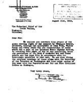 Letter to the Principal Chief of the Creek Nation containing blueprints for road construction in Okmulgee County, August 21, 1918.